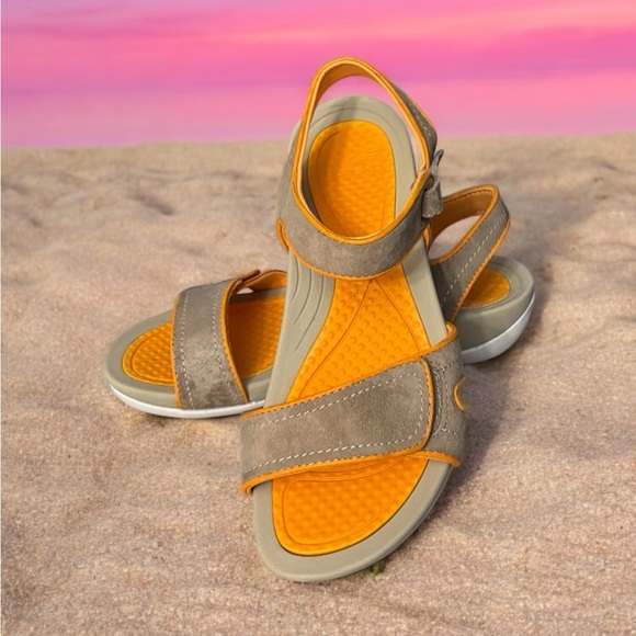 Dansko Women’s Kami Sport Sandal Mocha and Citrus. - Picture 6 of 9